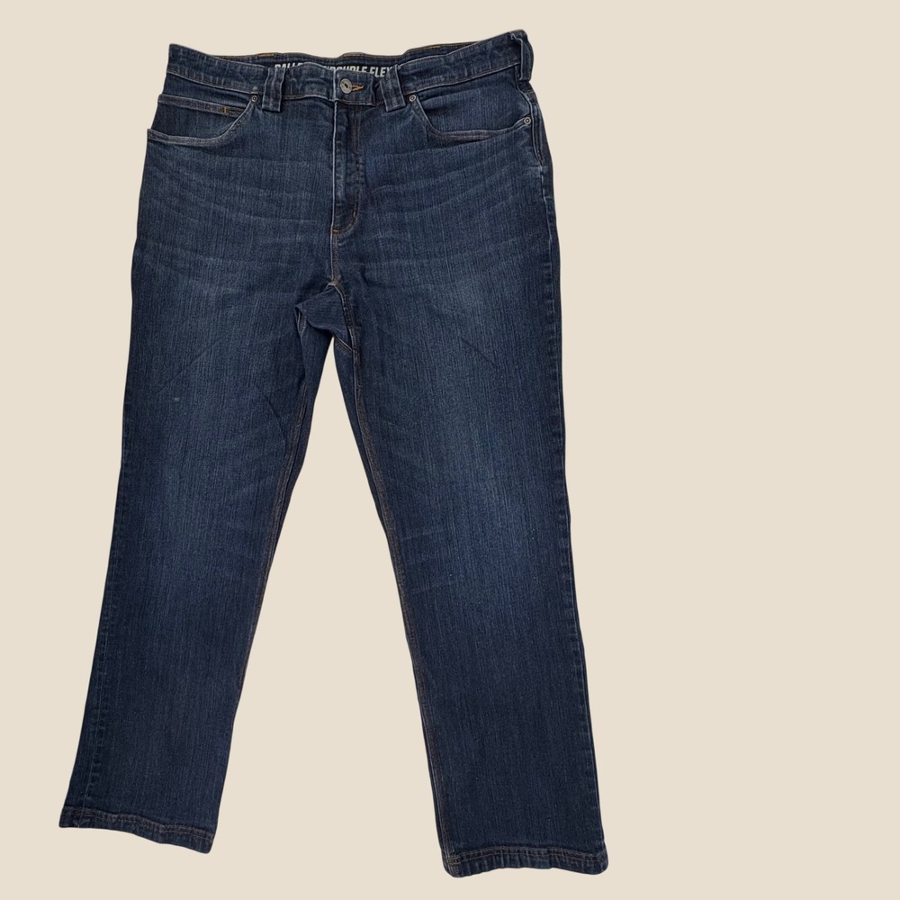 Duluth Trading Co Ballroom Double Flex Jeans Mens 38x34 Blue Relaxed Fit Indigo
